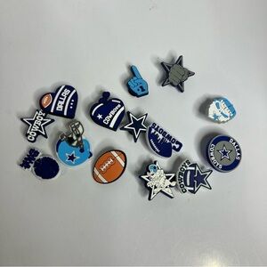 Dallas Cowboys football team gibbets blue white crocs shoe embellishment